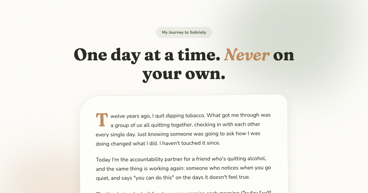 My Journey to Sobriety